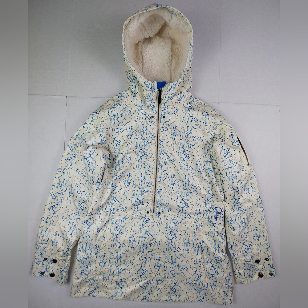 Burtons B By Burton Dryride Jacket Womens XL Cream Pullover Hooded Snowboard Ski - Picture 1 of 16